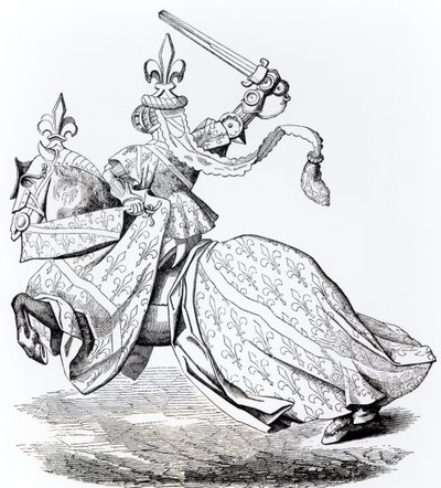 Facsimile van De Hertog van Bourbon gewapend voor het Toernooi, uit een miniatuur in de 